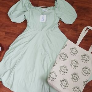 NWT Chelsea Reece Princess Puff Dress and tote bag